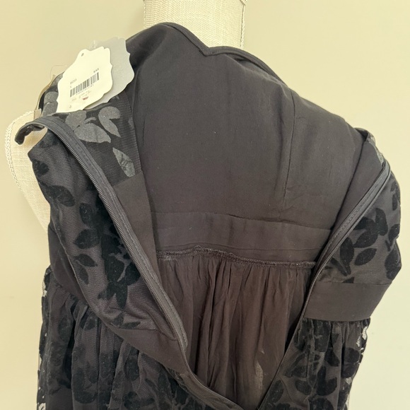 Altar'd State Black Velvet Floral & Lace Midi Dress - Picture 12 of 14